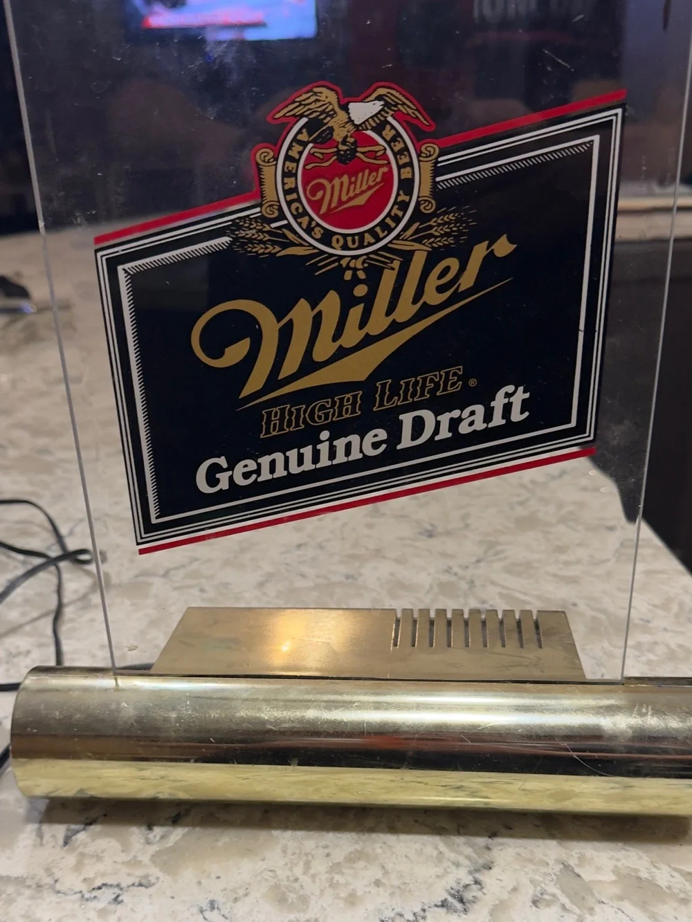 Genuine Draft Light-Up Acrylic Sign - Clear with Red, Gold, Black lights work